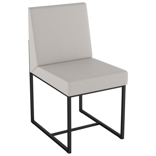 Derry Traditional Polyester Dining Chair - Grey Woven/Black