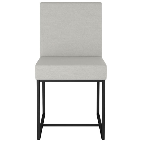 Derry Traditional Polyester Dining Chair - Grey Woven/Black