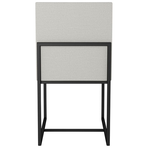 Derry Traditional Polyester Dining Chair - Grey Woven/Black