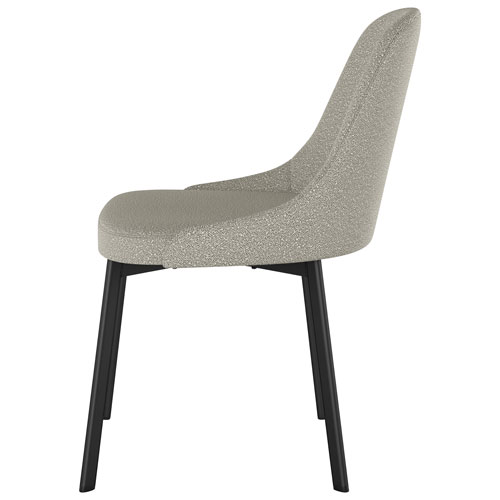 Harper Contemporary Polyester Dining Chair - Beige Grey Bouclé/Black