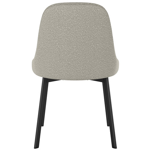 Harper Contemporary Polyester Dining Chair - Beige Grey Bouclé/Black