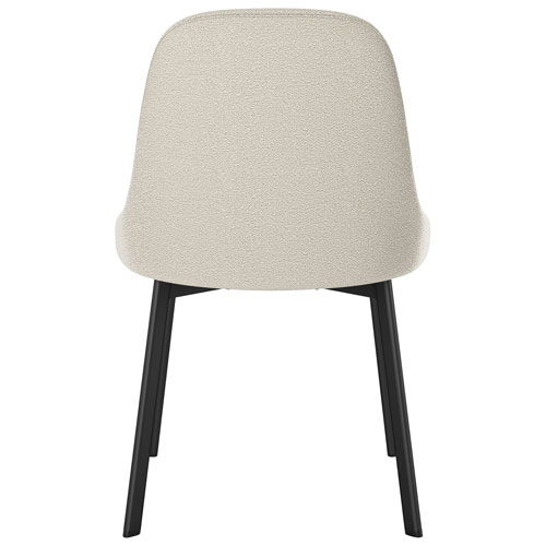 Harper Contemporary Polyester Dining Chair - Cream Bouclé/Black