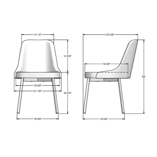 Harper Contemporary Polyester Dining Chair - Cream Bouclé/Black