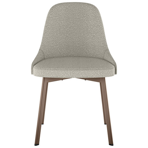 Harper Contemporary Fabric Dining Chair - Cream Bouclé/Black