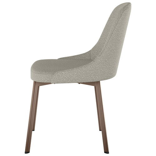 Harper Contemporary Fabric Dining Chair - Cream Bouclé/Black