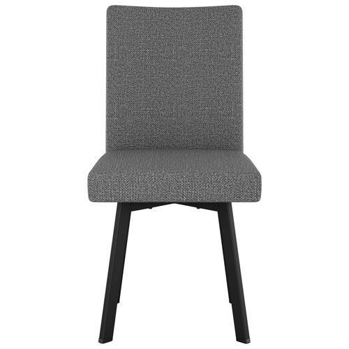 Elmira Contemporary Fabric Dining Chair - Grey Woven/Black