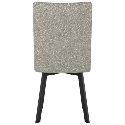 Chaise de salle à manger contemporaine en polyester Elmira - Tissu bouclé gris beige/Noir