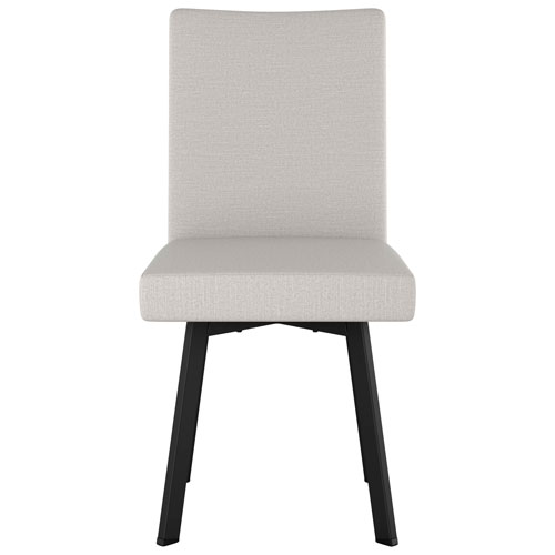 Elmira Contemporary Polyester Dining Chair - Grey Woven/Black