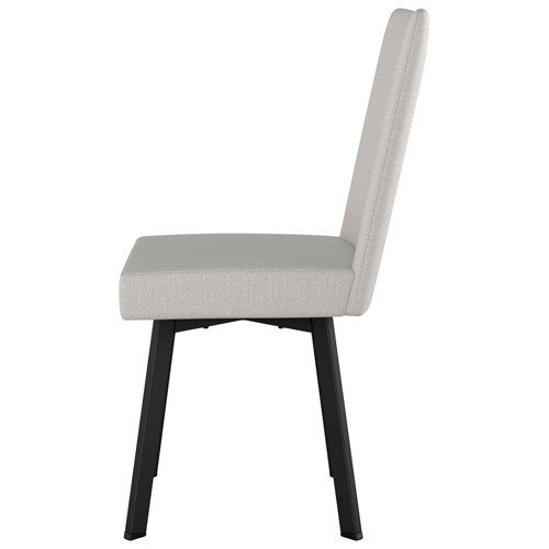 Elmira Contemporary Polyester Dining Chair - Grey Woven/Black