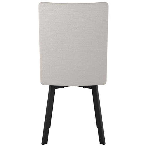 Elmira Contemporary Polyester Dining Chair - Grey Woven/Black