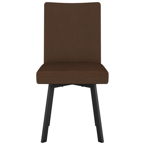 Chaise de salle à manger contemporaine en polyester Elmira - Brun cannelle/Noir