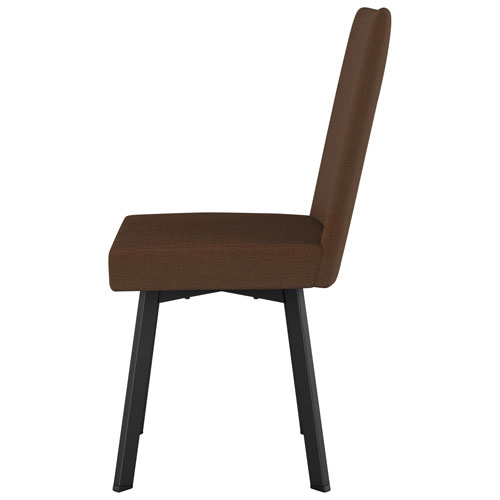 Chaise de salle à manger contemporaine en polyester Elmira - Brun cannelle/Noir
