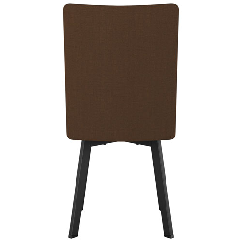 Chaise de salle à manger contemporaine en polyester Elmira - Brun cannelle/Noir