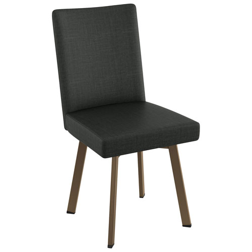 Elmira Contemporary Polyester Dining Chair - Black/Bronze