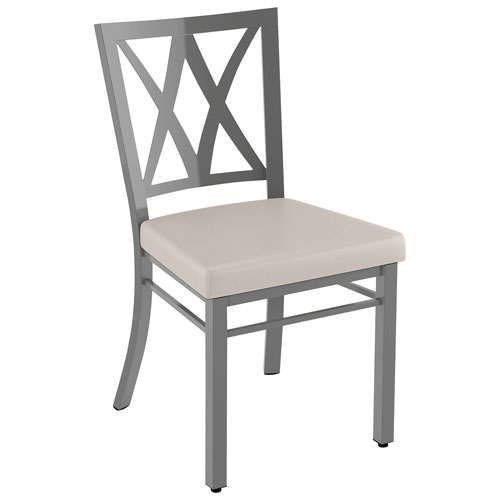 Image 1 of 6.. Washington Modern Faux Leather Dining Chair - Cream/Grey