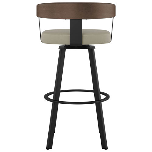 Tabouret de bar contemporain à hauteur de comptoir Lars - Grège/Noir