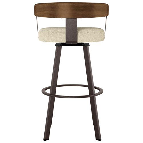 Lars Contemporary Counter Height Barstool - Cream Bouclé/Light Brown/Dark Brown