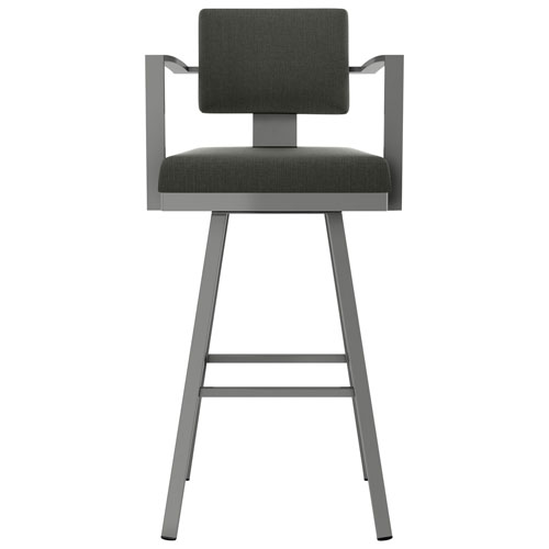 Akers Contemporary Counter Height Barstool - Charcoal Grey/Metallic Grey