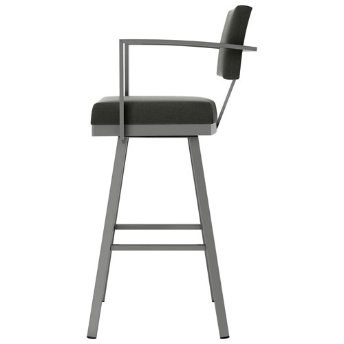Akers Contemporary Counter Height Barstool - Charcoal Grey/Metallic Grey