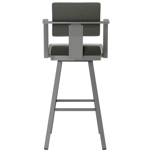 Akers Contemporary Counter Height Barstool - Charcoal Grey/Metallic Grey