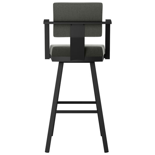 Akers Contemporary Counter Height Barstool - Charcoal Grey/Black