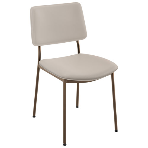 Sullivan Contemporary Faux Leather Dining Chair - Cream/Bronze