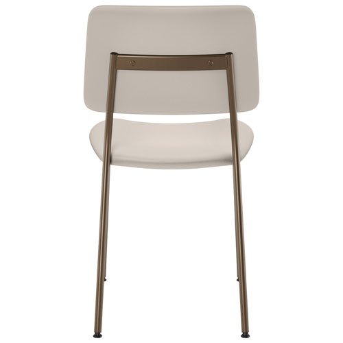 Sullivan Contemporary Faux Leather Dining Chair - Cream/Bronze