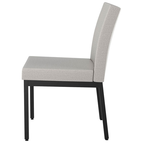 Chaise de salle à manger traditionnelle en polyester Perry - Ensemble de 2 - Gris tissé/Noir