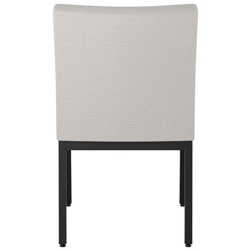 Chaise de salle à manger traditionnelle en polyester Perry - Ensemble de 2 - Gris tissé/Noir