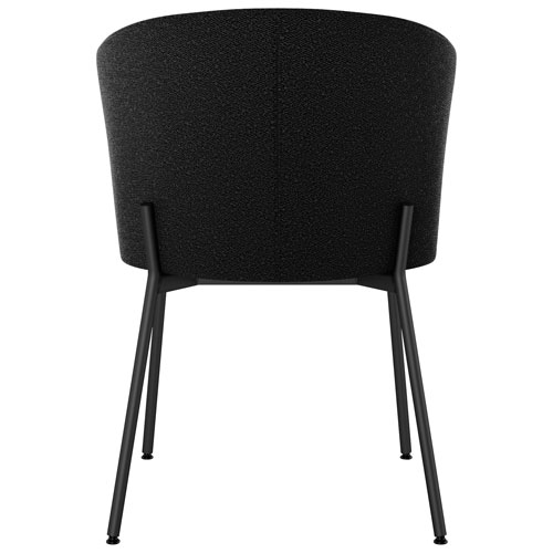 Camilla Transitional Polyester Dining Chair - Charcoal Grey Boucle/Black