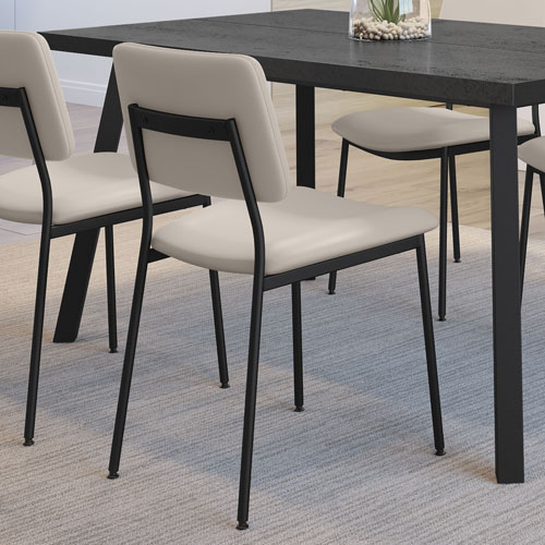 Sullivan Contemporary Faux Leather Dining Chair - Cream/Black