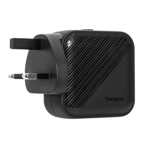 Targus 65W GaN Wall Charger w/1×USB-C, 1×USB-A ports; 4 travel plugs