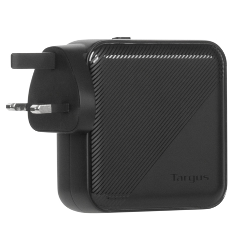 Targus 100W GaN Wall Charger w/2×USB-C, 2×USB-A ports; 4 travel plugs