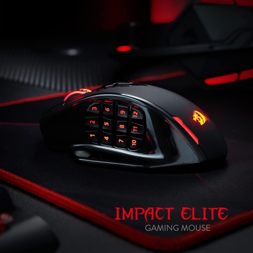 Redragon M913 Impact Elite Wireless Gaming Mouse, 16,000 DPI Wired/Wireless RGB Gamer Mouse with 16 Programmable Buttons, 45 Hr Battery and Pro