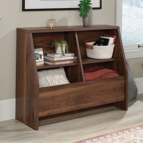 Sauder Willow Place Engineered Wood Footboard/Bookcase in Grand Walnut