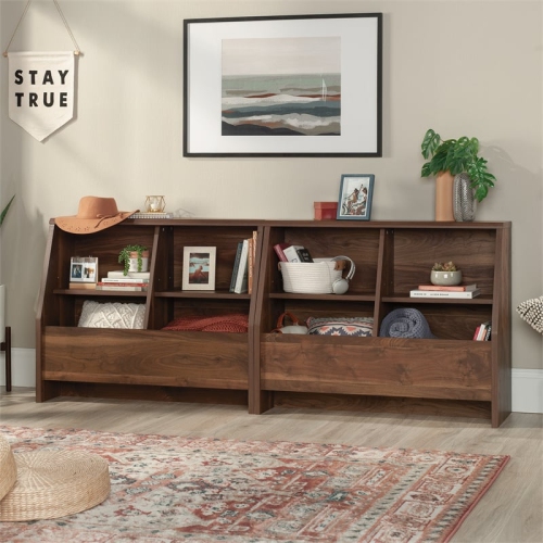 Sauder Willow Place Engineered Wood Footboard/Bookcase in Grand Walnut