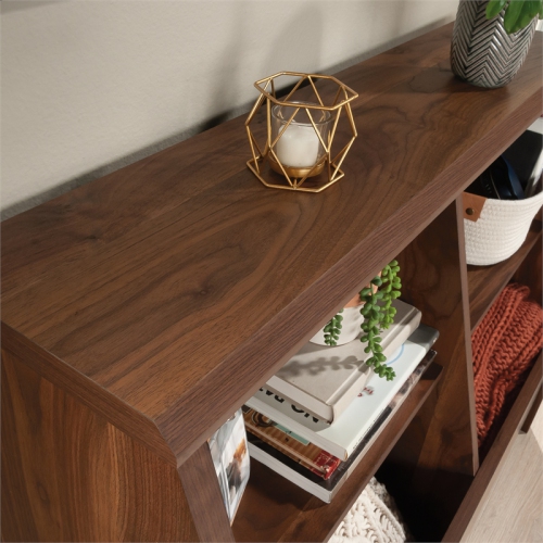 Sauder Willow Place Engineered Wood Footboard/Bookcase in Grand Walnut