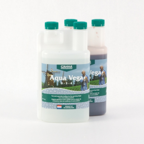 Aqua Vega Nutrients for Indoor Hydroponic Gardens - 2 Part Solution 1L Each