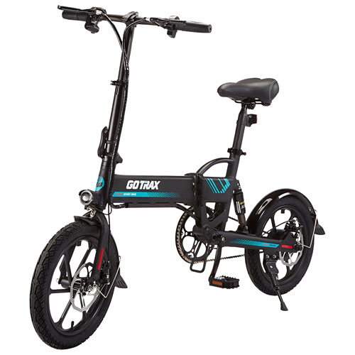 Vélo de ville électrique pliable de 350 W EBE1/E01 de GOTRAX avec autonomie maximale de 45 km - Noir