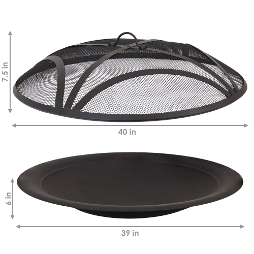 Sunnydaze 39 in Classic Elegance Replacement Fire Pit Bowl and Spark Screen