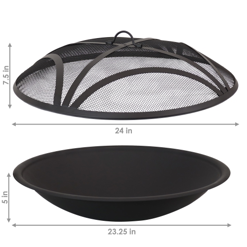 Sunnydaze 23 in Classic Elegance Replacement Fire Pit Bowl and Spark Screen