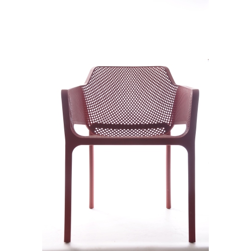 Plastic Resin Chair with Hole Detail - Red