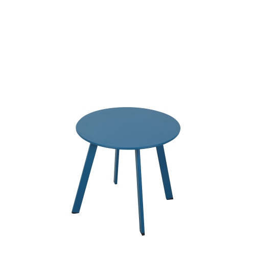 20" Round Side Table with Steel Frame - Blue