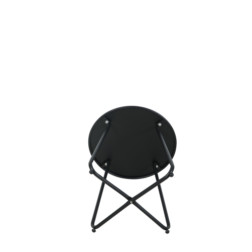 18" Round Side Table with Steel Frame - Black