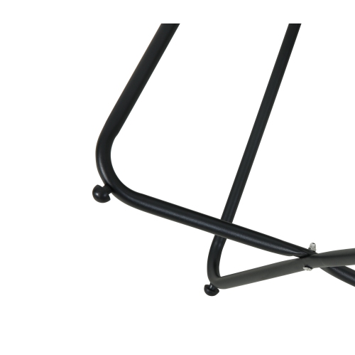 18" Round Side Table with Steel Frame - Black