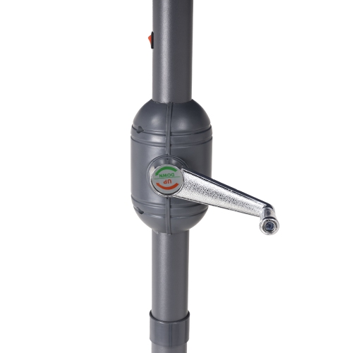 9' Tilting Market Umbrella with DEL Lighting in UV-Protected Polyester - Red