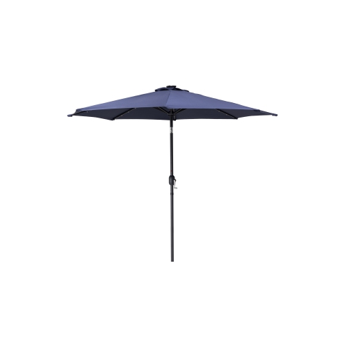 9' Tilting Market Umbrella with DEL Lighting in UV-Protected Polyester - Nautical Blue