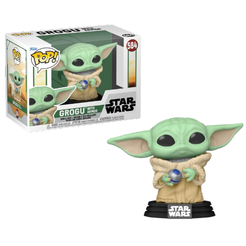 Funko Pop! Star Wars The Book of Boba Fett Vinyl Bobble-Head Grogu with Armor #584
