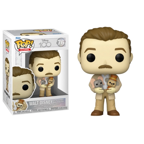 FUNKO  Pop Icons Disney 100Th Anniversary Vinyl Figure Walt Disney With Dumbo And Timothy #76 In Multicolor