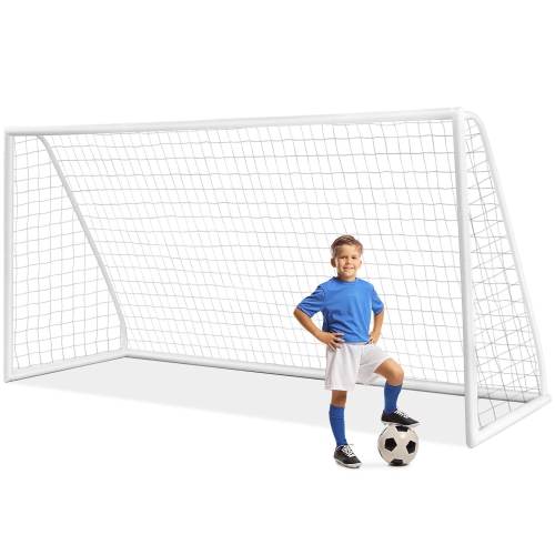 GYMAX  12 X 6Ft All-Weather Soccer Goal W/strong Upvc Frame Kids Adults Soccer Practice